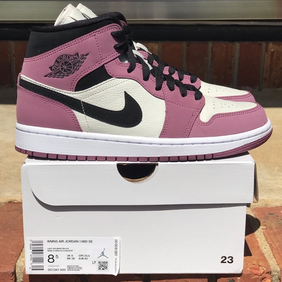 Air Jordan 1 SE Mid Mulberry (W) Size 7 & 8.5 Wmns - Picture 9 of 13